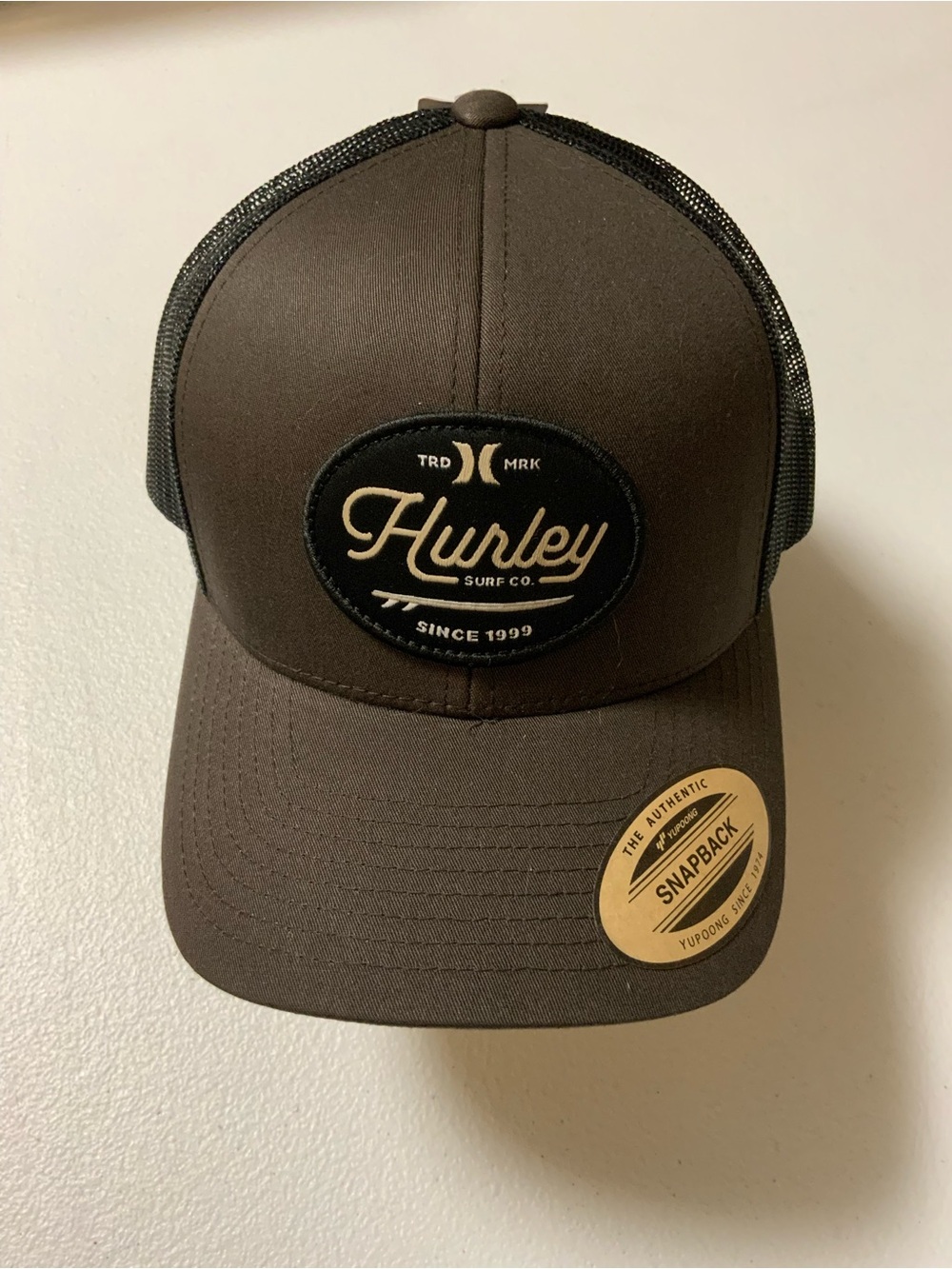 Hurley Chocolate Brown and Black Mesh Snapback Hat